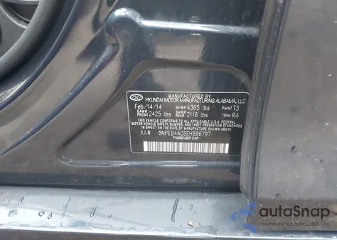 2014 Hyundai Sonata Gls from USA, damaged, VIN 5NPEB4AC6EH896797